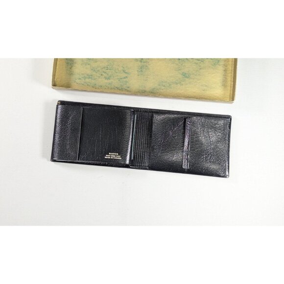 New Old Stock BUXTON Black leather bifold wallet, East India Calf leather wallet - Picture 3 of 16